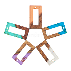Pendentifs en résine transparente et bois de noyer&nbsp;RESI-CJ0001-77