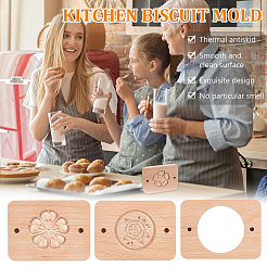3 Stile Rosen- und Sakura-Holz-Handpresse für Mondkuchen&nbsp;WOOD-FG0001-43