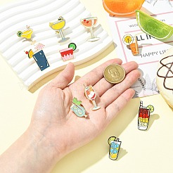 10 Stück Emaille-Anstecker in 10 Stilen mit Mixgetränken.&nbsp;JEWB-CJ0003-30