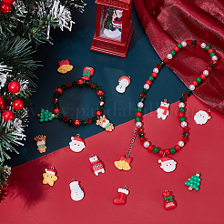 72 pièces 12 styles pendentifs en résine opaque sur le thème de noël&nbsp;RESI-UN0001-11