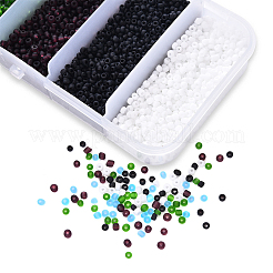 6000pcs 5 Farben mattiertes opakes Glas Saatperlen&nbsp;SEED-YW0001-17