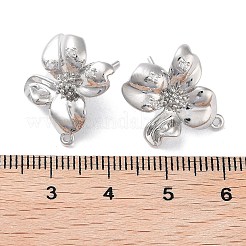 Fornituras de latón micro pave zirconia pendiente del perno prisionero&nbsp;KK-E107-19P