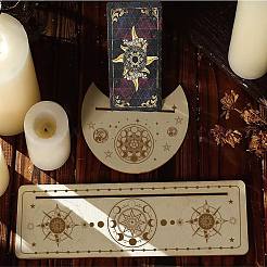 2 support de cartes en bois naturel de style 2 pour tarot&nbsp;DJEW-GF0001-33B