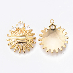 Pendentifs en laiton zircon cubique transparent&nbsp;KK-N232-167-NF
