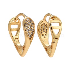 Orecchini a cerchio huggie con zirconi chiari a goccia&nbsp;EJEW-C012-01