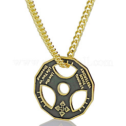 Colliers avec pendentif en alliage émaillé noir pour haltères de fitness pour hommes&nbsp;FS-WG955E3-02