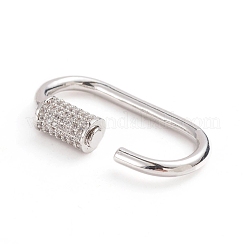 Messing Micro Pave klare Zirkonia Schraube Karabiner Schloss Charms&nbsp;ZIRC-E164-10P