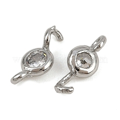 Colgantes de conector de circonita cúbica transparente con pavé de latón&nbsp;KK-H078-09C-P