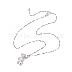 3 pz 3 stili 304 collane con ciondolo a forma di cane orso in acciaio inossidabile per donne e uomini&nbsp;NJEW-JN05414