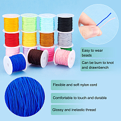 15 Rolle 15 Farben Nylon-Satin-Rattenschwanzkordel&nbsp;NWIR-PH0002-04