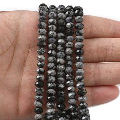 Natur Schneeflocken-Obsidian Perlenstränge&nbsp;G-D344-A13