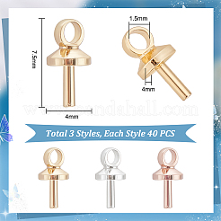 120 Stück 3 Stil Messing Peg Bails Anhänger Sets&nbsp;KK-PH0010-36