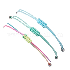 3 pz costellazioni regolabile in nylon intrecciato braccialetti di perline per donne e uomini&nbsp;BJEW-JB11325-11