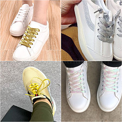 18 Paar glitzernde Polyester-Schnürsenkel in 18 Farben&nbsp;AJEW-GL0002-42