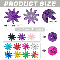 33 stücke 11 farben blume pvc glitter pailletten ornament zubehör&nbsp;DIY-FG0008-26