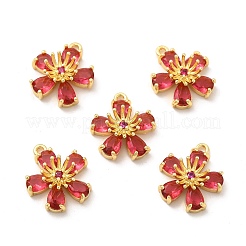 Colgantes de circonita cúbica micro pavé de latón chapado en oro real de 18 quilates&nbsp;KK-M238-04G