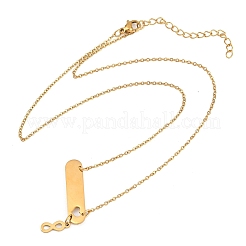 Colliers longs ovales en acier inoxydable 304 avec pendentif infini&nbsp;NJEW-H093-09G