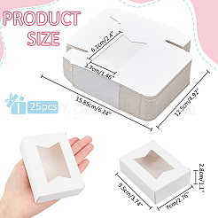 Cajas de almacenamiento de papel plegables rectangulares&nbsp;CON-WH0106-01B-02