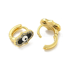 Orecchino a cerchio in zirconi cubici micro pavè di ottone&nbsp;EJEW-C088-38G