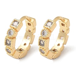 Micro ottone spianare zirconi Orecchini a cerchio&nbsp;EJEW-H152-01E-G