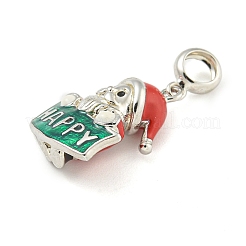 Ciondoli pendenti natalizi europei in argento sterling smaltato e rodiato anti-appannamento 925&nbsp;STER-Z010-02P-02B