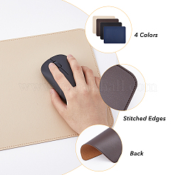 4 tapis de souris en cuir PU 4 couleurs&nbsp;AJEW-FH0003-49
