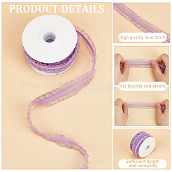 Plissiertes elastisches Spitzenband aus Nylonnetz&nbsp;OCOR-WH0086-96C