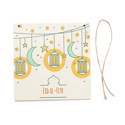 Eid thema dichte brett holzwand ornament türschild anhänger&nbsp;HJEW-C004-01I
