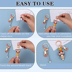 16 Stück Legierungs-Perlen-Schlüsselanhänger für DIY-Handwerk&nbsp;KEYC-SZ0001-17P