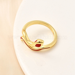 Manschettenringe aus Messing und Emaille für Damen&nbsp;RJEW-F188-04G-02