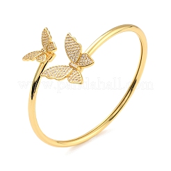 Schmetterlings-Manschettenarmband aus klarem Zirkonia&nbsp;BJEW-I298-06G