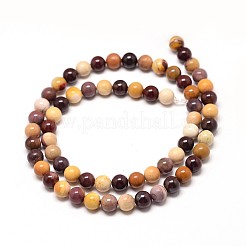 Chapelet de perle en mokaite naturel ronde&nbsp;LS-G-P072-34-8mm