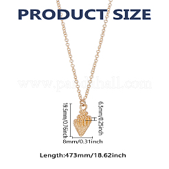 1 Stück Halskette mit Anhänger aus Metalllegierung in Muschelform für Damen&nbsp;NJEW-LP0002-91