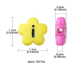 Undurchsichtige Acrylblumenperlen mit horizontalem Loch&nbsp;SACR-YW0001-59