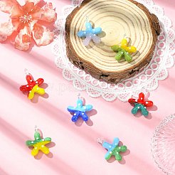 7pcs 7 Farben handgemachte Bunte Malerei-Anhänger&nbsp;LAMP-CJ0002-75