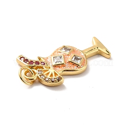 Porte micro ouvrent pendentifs zircone cubique en laiton de placage&nbsp;KK-M230-33G