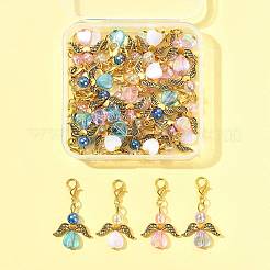32 pendentif ange en forme de cœur en acrylique et alliage&nbsp;HJEW-FS00040-04