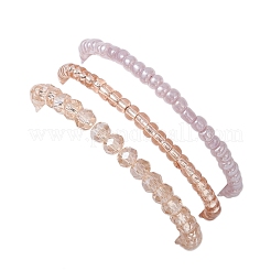 3 pulsera elástica de cuentas de vidrio de 3 estilos para mujer&nbsp;BJEW-JB12880