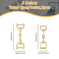 8 Stück Schuhschnallenclips aus Zinklegierung in 4 Ausführungen&nbsp;AJEW-FH0004-87