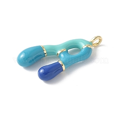 Pendentifs d'émail en laiton &nbsp;X-KK-E093-03G-A-02
