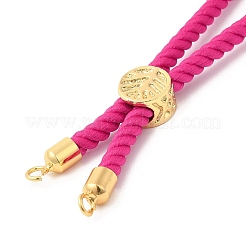 Bracelets en argent avec cordon de nylon torsadé&nbsp;DIY-B066-03G-22