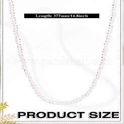 1 pz collane di perline di vetro rondelle sfaccettate per donna&nbsp;NJEW-LP0007-05B