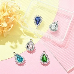 5 stücke 5 farben legierung glas anhänger&nbsp;ALRI-YW0001-15