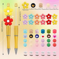 Kits para hacer bolígrafos con cuentas de plástico abs y silicona con forma de flor/perro diy&nbsp;DIY-SZ0010-11
