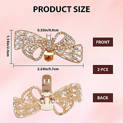 2 pieza de adornos para zapatos con rhinestone de aleación y lazo&nbsp;FIND-CP0002-28A