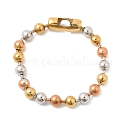 Braccialetti con perline rotonde in acciaio inossidabile 304 per donne e uomini&nbsp;BJEW-K240-10B