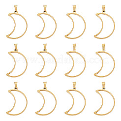 12 pendentif à lunette arrière ouverte en acier inoxydable 304&nbsp;STAS-TA0006-50A