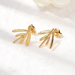Pendientes de hoja de acero inoxidable 304&nbsp;EJEW-K268-52G