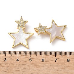 Pendenti in zirconi cubici trasparenti in micro pavè di ottone&nbsp;KK-B083-26B-G