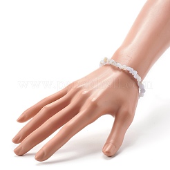 Braccialetto di perle di chip di agata di pizzo blu naturale per le donne della ragazza&nbsp;BJEW-JB06748-02